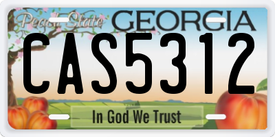 GA license plate CAS5312