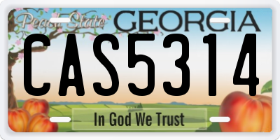 GA license plate CAS5314