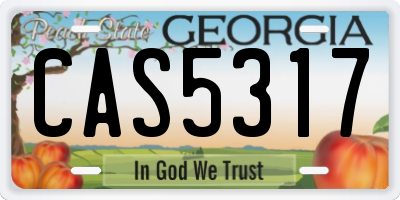 GA license plate CAS5317