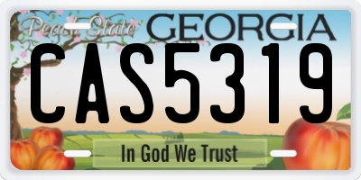 GA license plate CAS5319