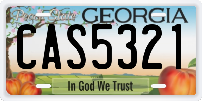 GA license plate CAS5321