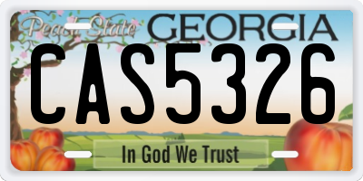 GA license plate CAS5326