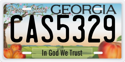 GA license plate CAS5329