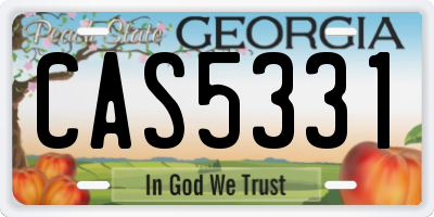 GA license plate CAS5331