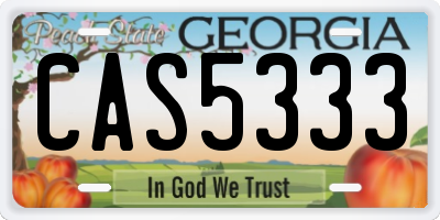 GA license plate CAS5333