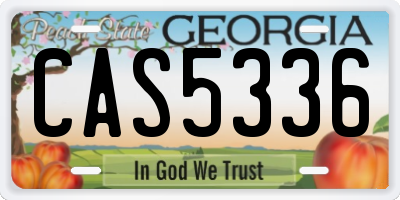 GA license plate CAS5336