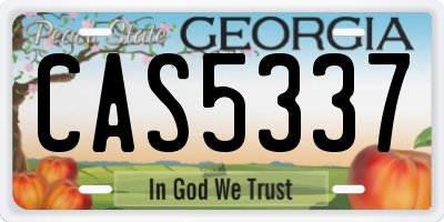 GA license plate CAS5337
