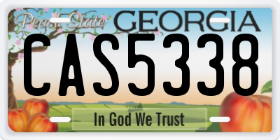 GA license plate CAS5338