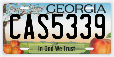 GA license plate CAS5339