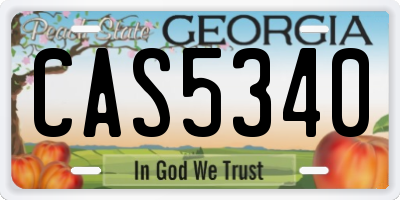 GA license plate CAS5340