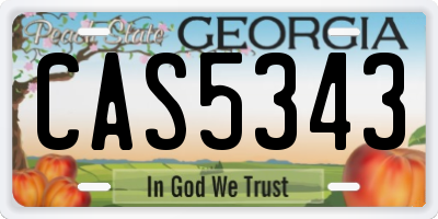 GA license plate CAS5343