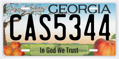 GA license plate CAS5344