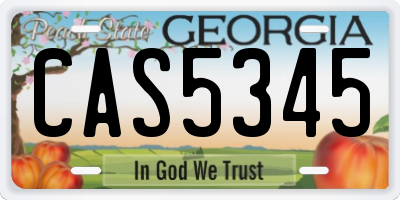 GA license plate CAS5345