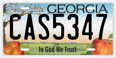 GA license plate CAS5347