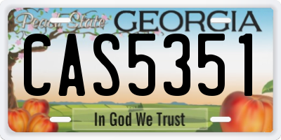 GA license plate CAS5351