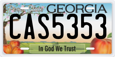 GA license plate CAS5353