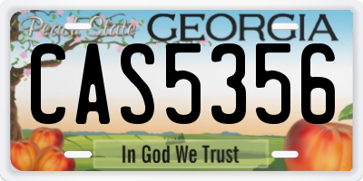 GA license plate CAS5356