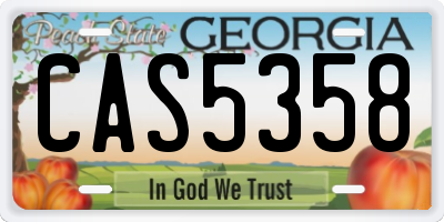 GA license plate CAS5358
