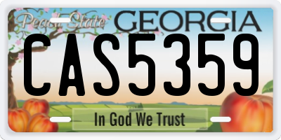 GA license plate CAS5359