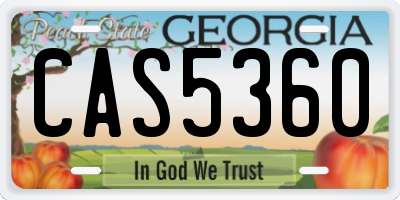 GA license plate CAS5360