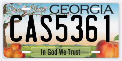 GA license plate CAS5361