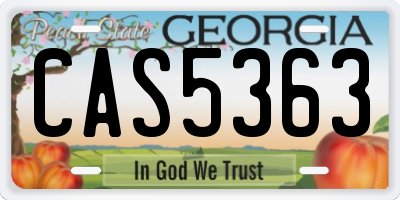 GA license plate CAS5363