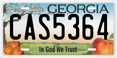 GA license plate CAS5364