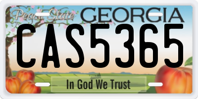 GA license plate CAS5365