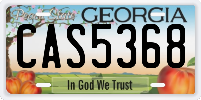 GA license plate CAS5368