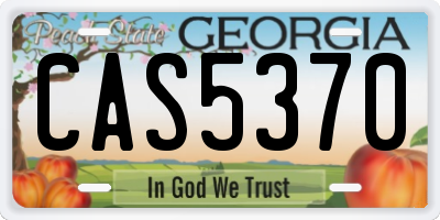 GA license plate CAS5370