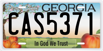 GA license plate CAS5371