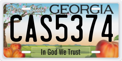 GA license plate CAS5374
