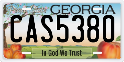GA license plate CAS5380