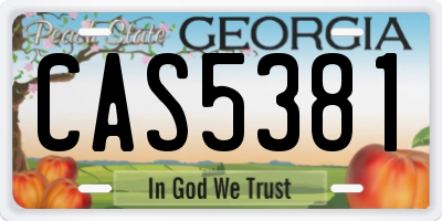GA license plate CAS5381