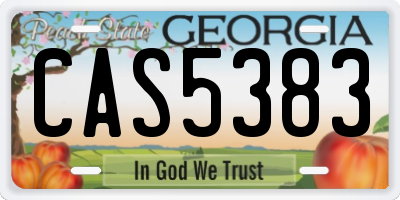 GA license plate CAS5383