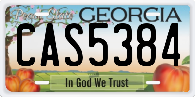 GA license plate CAS5384