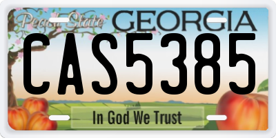 GA license plate CAS5385