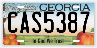 GA license plate CAS5387