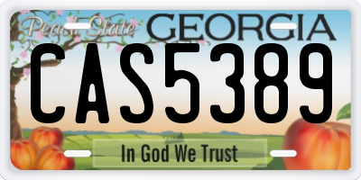 GA license plate CAS5389