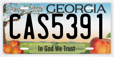 GA license plate CAS5391