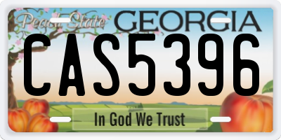 GA license plate CAS5396