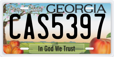 GA license plate CAS5397