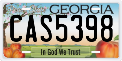 GA license plate CAS5398