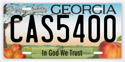 GA license plate CAS5400
