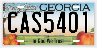 GA license plate CAS5401