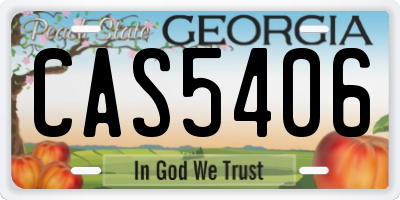 GA license plate CAS5406