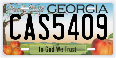 GA license plate CAS5409