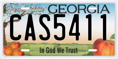 GA license plate CAS5411