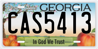 GA license plate CAS5413