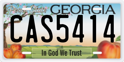 GA license plate CAS5414